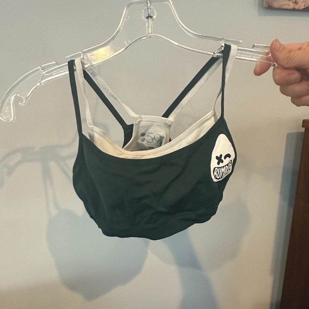 Rumble Boxing x 59 Green and White Sports Bra XS/S
